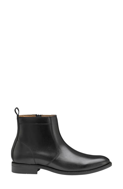 Johnston & Murphy Lewis Side Zip Boot In Black Full Grain