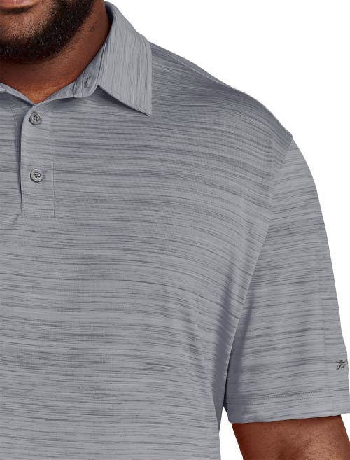 Shop Reebok Performance Space-dyed Polo Shirt In Pure Grey 5