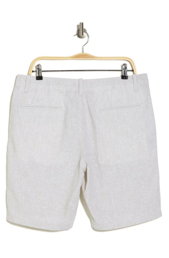 Shop 14th & Union Linen Blend Trim Fit Shorts In Green Clay-white Eoe