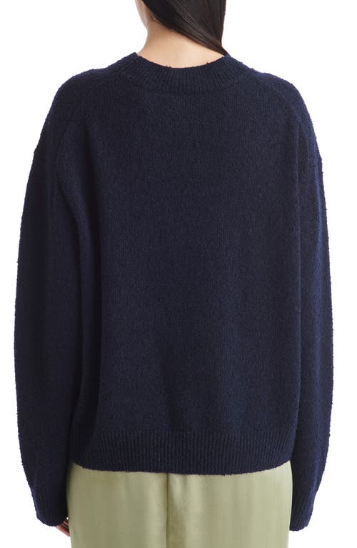 Shop Twp Oversize Nubby Cashmere & Silk Blend Sweater In Midnight