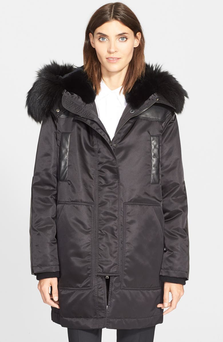 Theory 'Fabunni' Parka with Leather and Genuine Coyote Fur Trim and ...