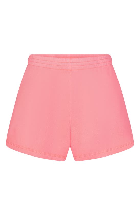 Shop Skims Light French Terry Loose Shorts In Coral
