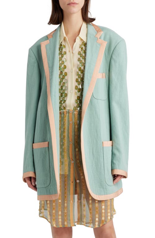 Dries Van Noten Bougie Tape Wool Blend Blazer Mint 608 at Nordstrom,