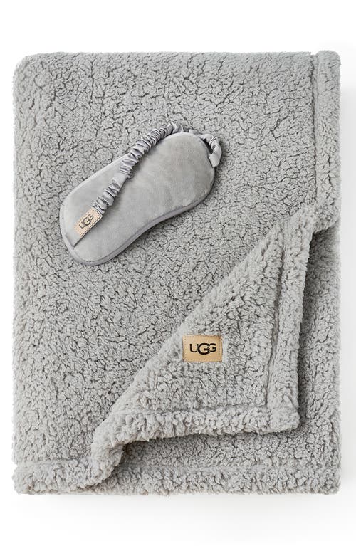 Ugg(r) Original Faux Shearling Throw Blanket & Eye Mask Sleep Set In Seal