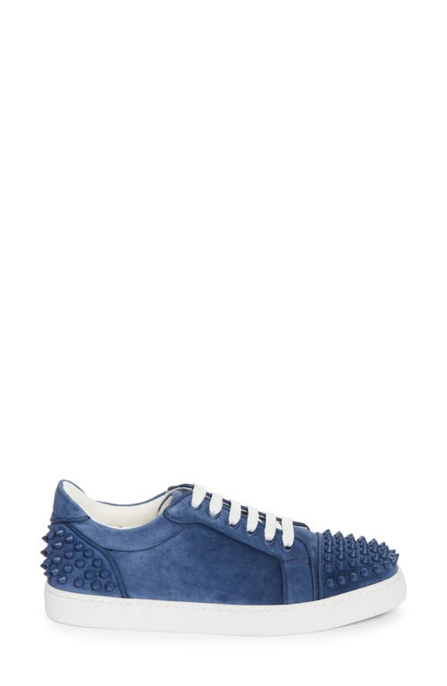 Shop Christian Louboutin Vieira 2 Orlato Low Top Suede Sneaker In Denim/denim Mat