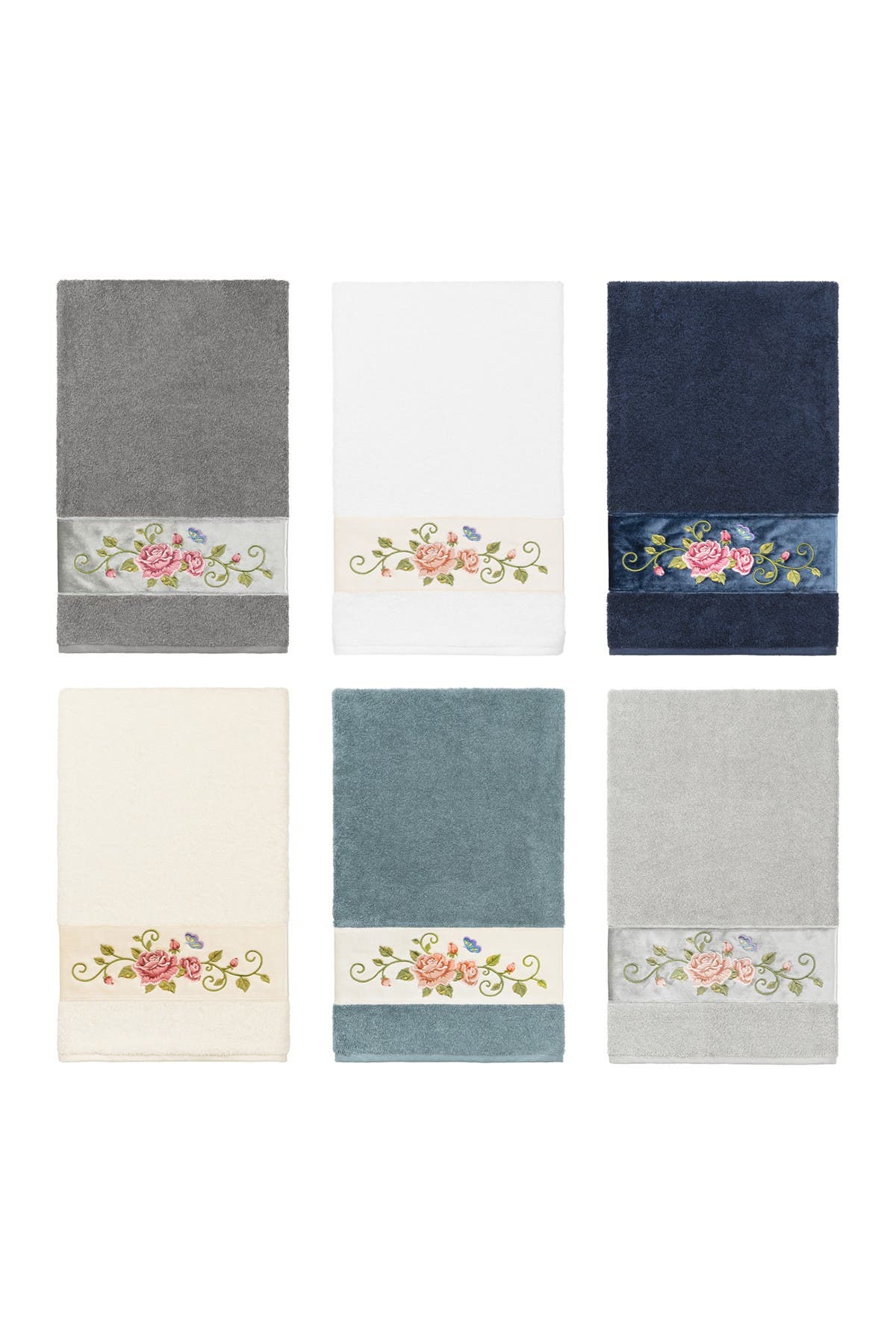 LINUM HOME Light Gray Rebecca Embellished Bath Towel Nordstrom Rack