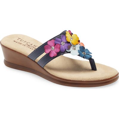 Tuscany Allegro Wedge Flip Flop, Blue