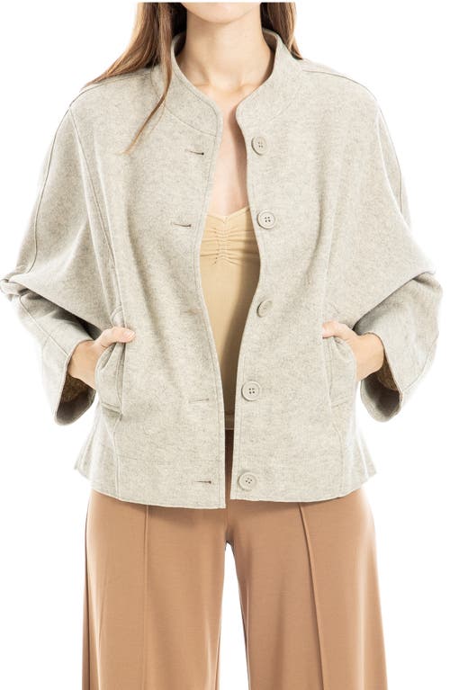 Max Studio Brushed Knit Bomber Jacket In Ht Oatmeal