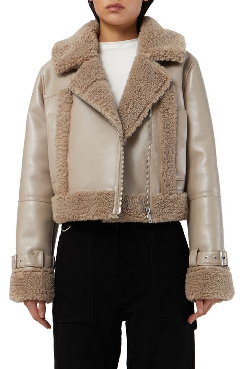 Apparis Jay Faux Leather & Faux Shearling Moto Jacket | Nordstrom