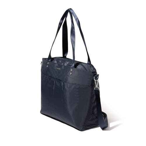 Baggallini Women's Carryall Laptop Tote Crossbody Bag In French Navy