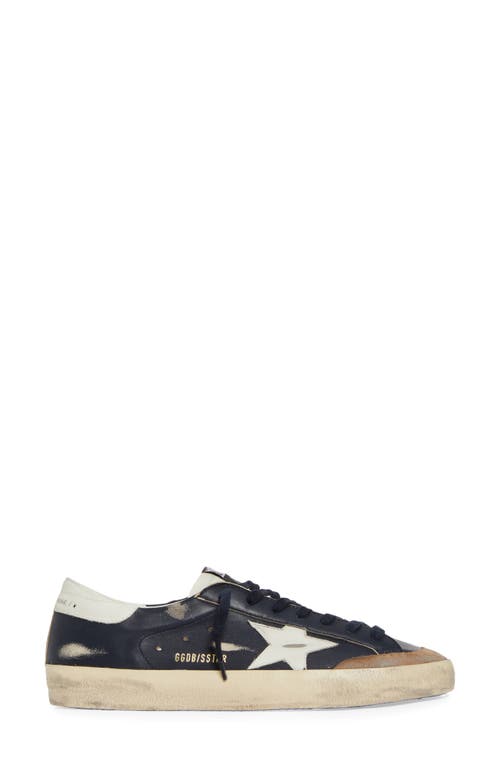 Shop Golden Goose Super-star Low Top Sneaker In Dark Blue/white/tabacco