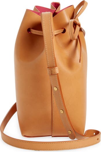 Mansur Gavriel Black/Marine Vegetable Leather Large Bucket Bag