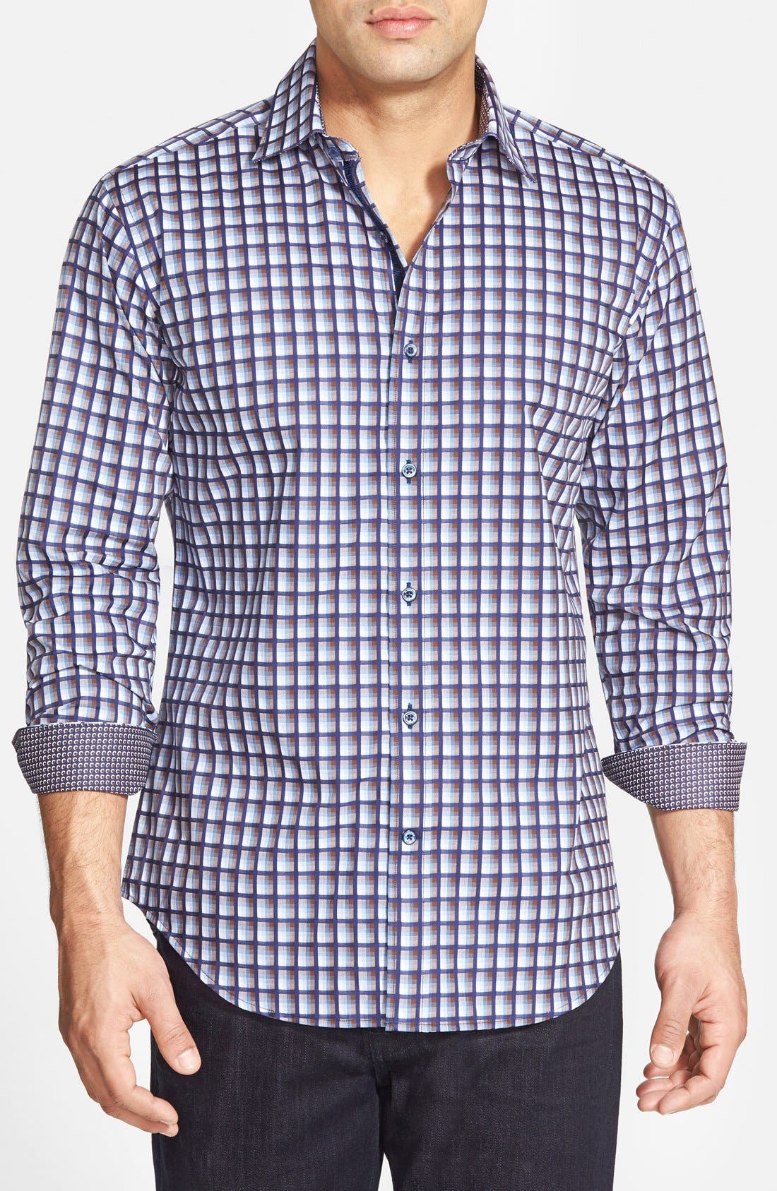 Bugatchi Shaped Fit Check Sport Shirt Nordstrom