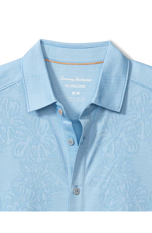 Shop Tommy Bahama Palm Coast Cascade Vines Short Sleeve Jacquard Knit Button-up Shirt In Seabank Sky