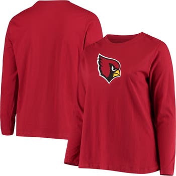 Women's Fanatics Branded Cardinal/White Arizona Cardinals Ombre Long Sleeve T-Shirt Size: Small