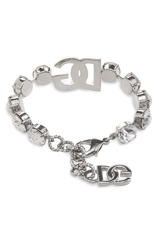 Dolce & Gabbana DG Logo Crystal Embellished Bracelet