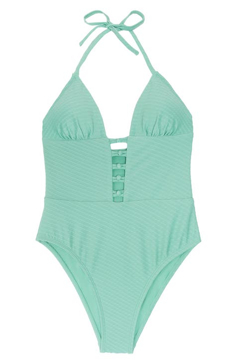 Hollow Out Halter One-Piece Swimsuit