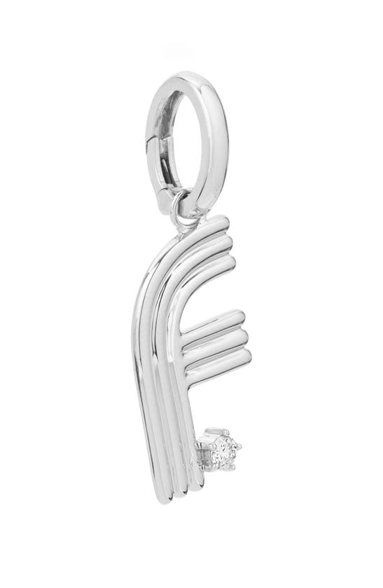 Shop Adina Reyter Groovy Letter Charm Pendant In Silver - F