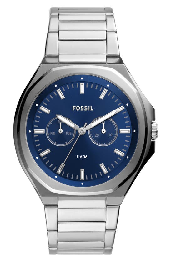 Fossil Men's Evanston Multifunction, Stainless Steel Watch In Silver