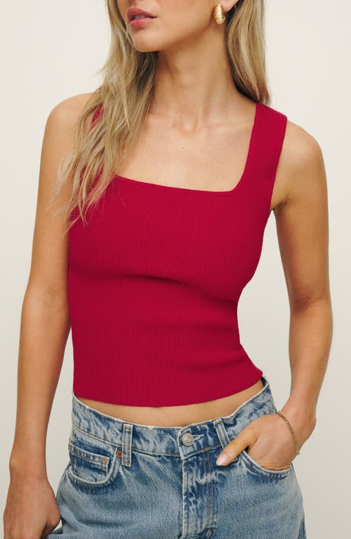 Shop Reformation Julia Rib Knit Tank In Lipstick