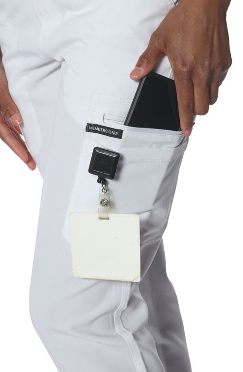 Members Only Valencia Jogger Scrub Pants In White