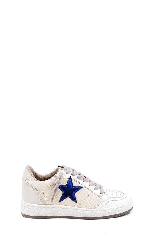 Shop Shushop Kids' Paz Sneaker In White/metallic Blue