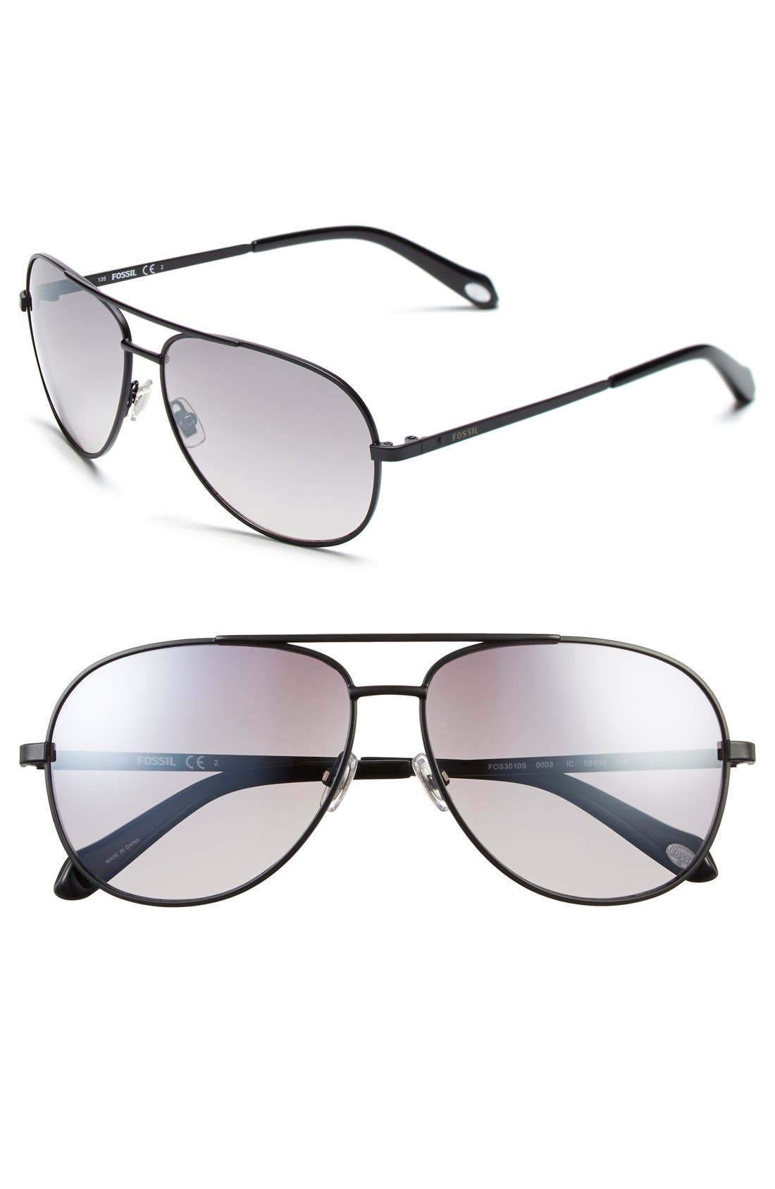 Fossil 'Alex' 59mm Aviator Sunglasses Nordstrom