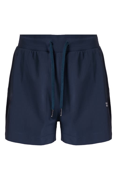 Shop Sweaty Betty Explorer Tie Waist Shorts In Navy Blue