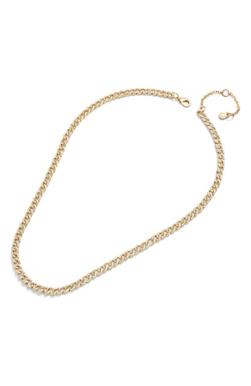 BaubleBar Pavé Cubic Zirconia Curb Chain Necklace in Gold