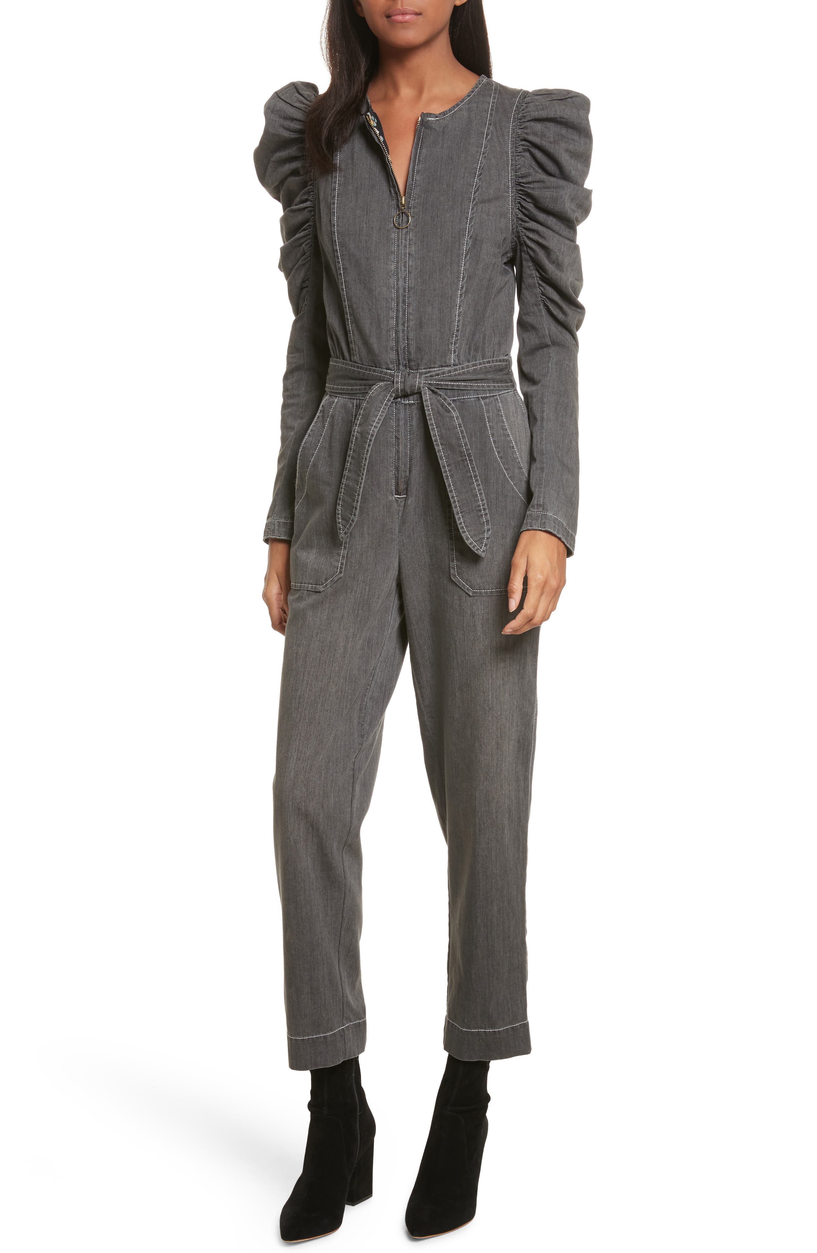 rebecca taylor denim jumpsuit