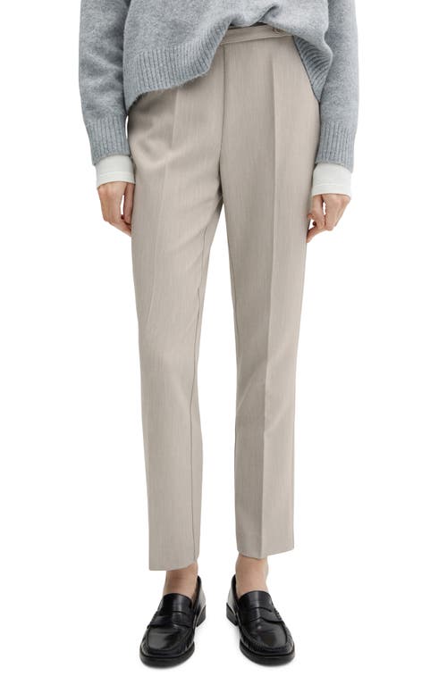 MANGO Belted Straight Leg Pants Grey at Nordstrom,