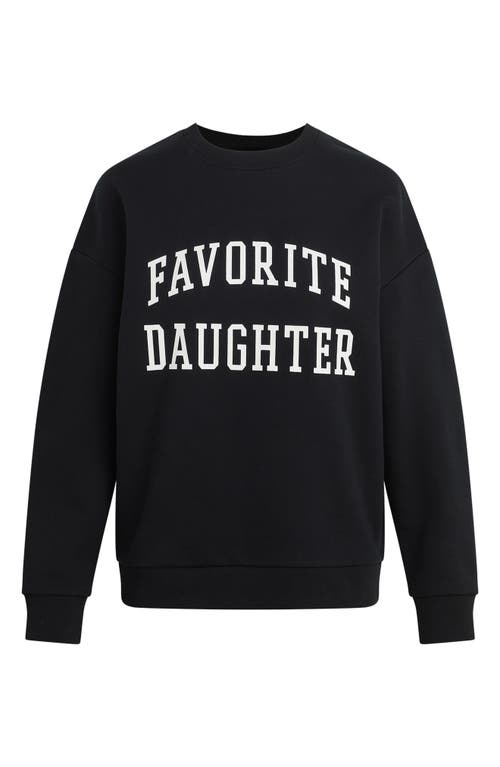 Favorite Daughter Collegiate Cotton Blend Sweatshirt In Black W/white