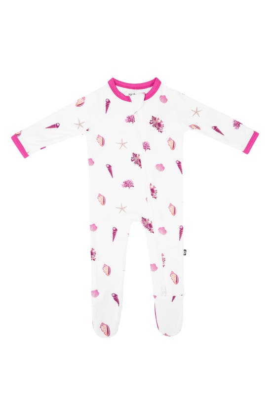 Kyte Baby Sea Shell Zip-up Footie In Raspberry Shell