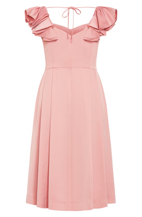 Shop City Chic Roselyn Ruffle Sleeve Dress In Pink Champagne