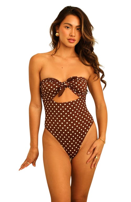 Shop Dippin Daisys Devon One Piece In Dotted Brown