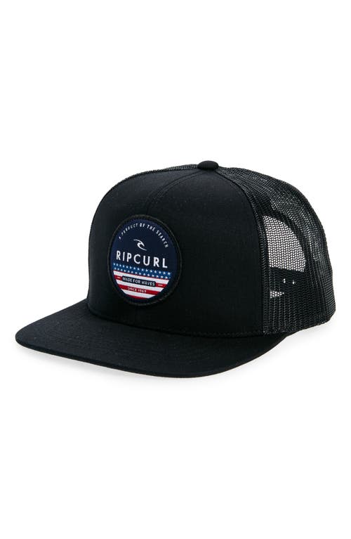 Shop Rip Curl Destination Patch Trucker Hat In Black