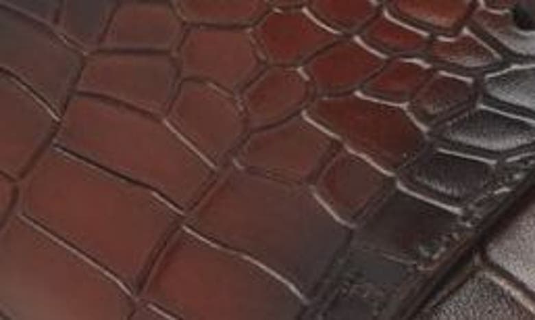 Mezlan Croc Embossed Derby In Cognac