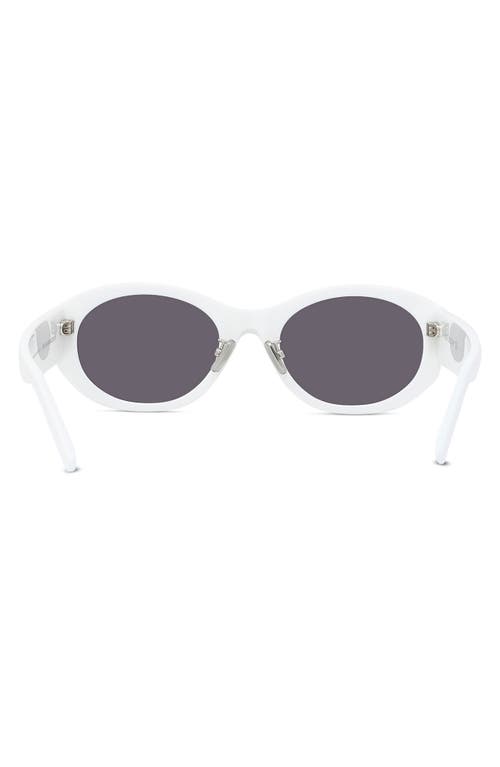 Shop Givenchy 55mm Polarized Oval Sunglasses In White/smoke