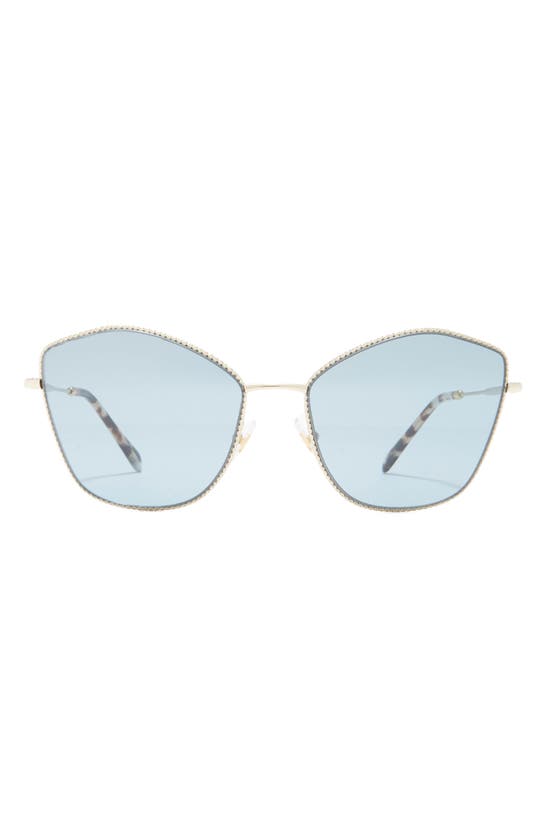Miu Miu 60mm Cat Eye Sunglasses In Pale Gold / Light Blue