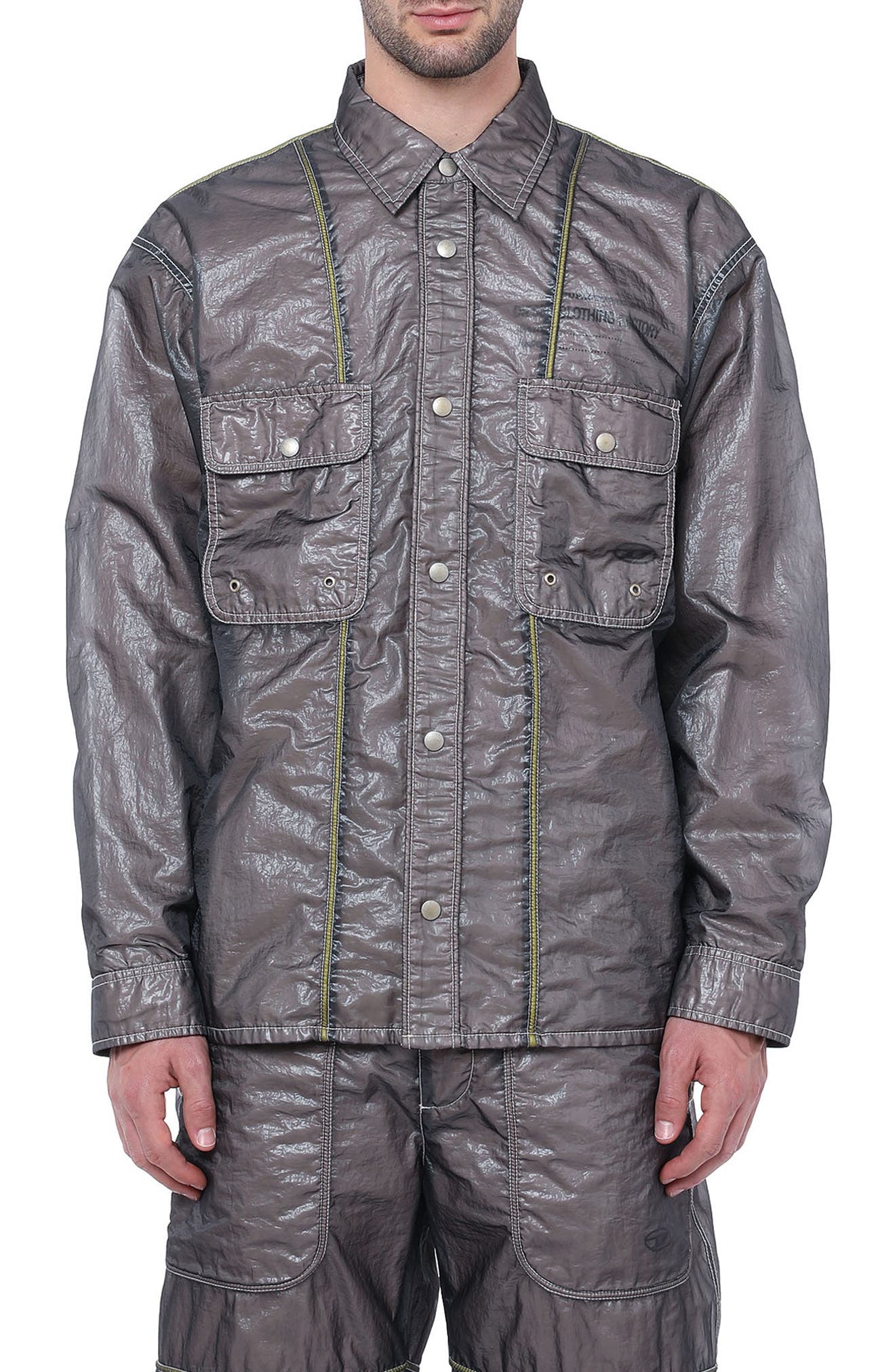 DIESEL(R) S-U24 Faux Leather Jacket in Grey