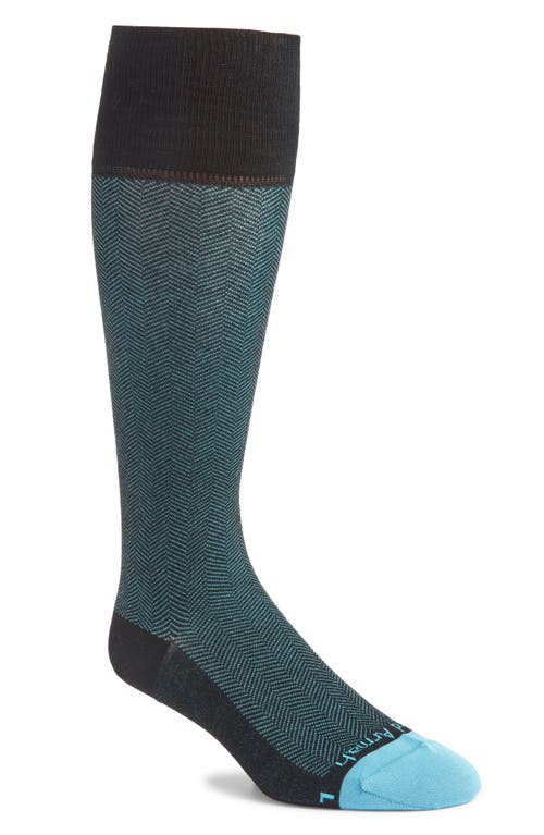 Shop Edward Armah Herringbone Compression Dress Socks In Black