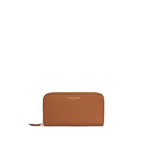 Teddy Blake Zipwallet Stampato In Camel Brown