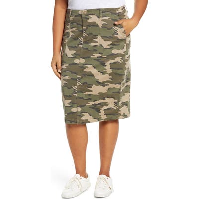 Plus Size Caslon Woven Skirt, Green