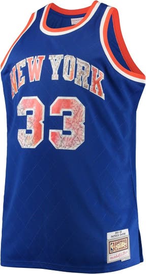 Men's New York Knicks Patrick Ewing Mitchell & Ness Blue Big