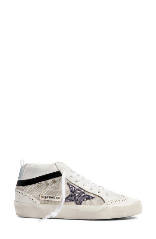 Golden Goose Mid Star Low Top Sneaker In White/silver