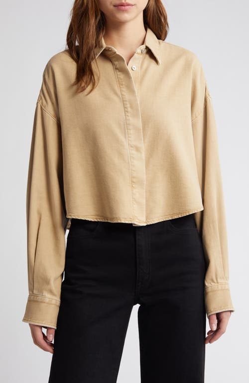 rag & bone Beatrice Featherweight Crop Shirt Beige at Nordstrom,