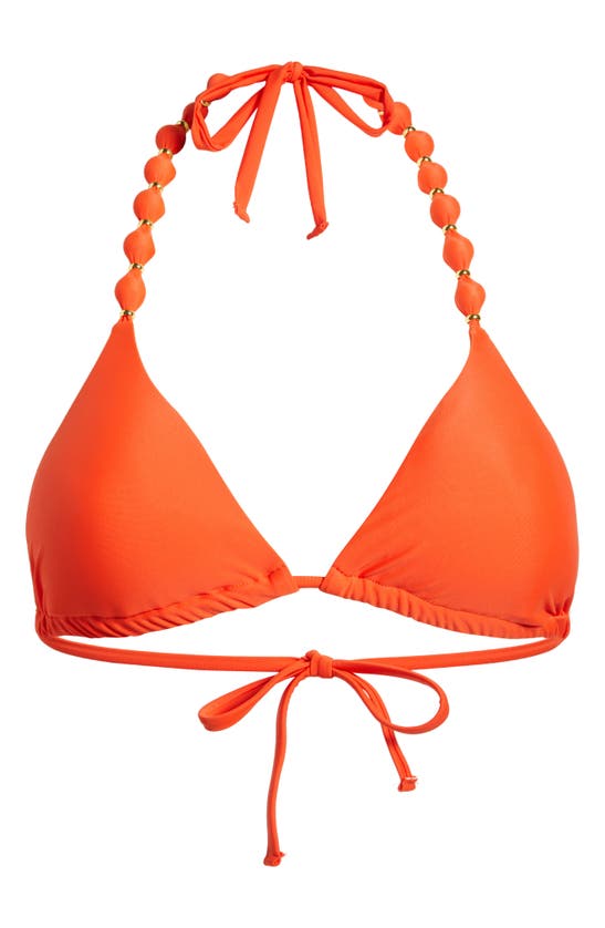 Shop Villa Fresca Sole Beaded Triangle Bikini Top In Spritz