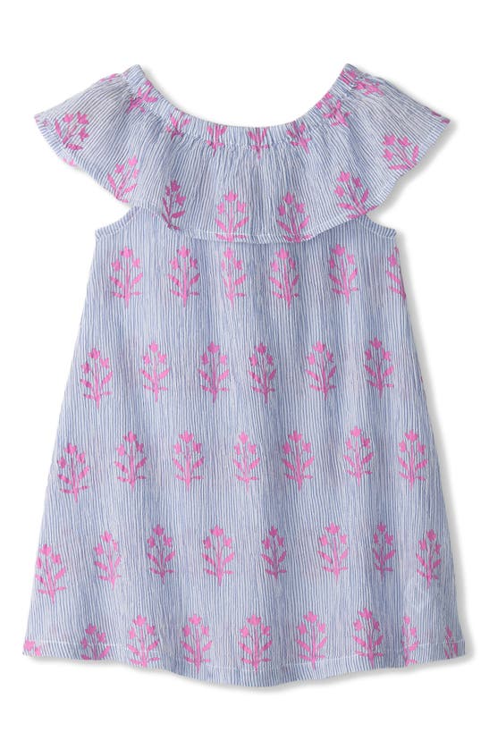 Shop Hatley Wildflower Ruffle A-line Dress In Light Blue
