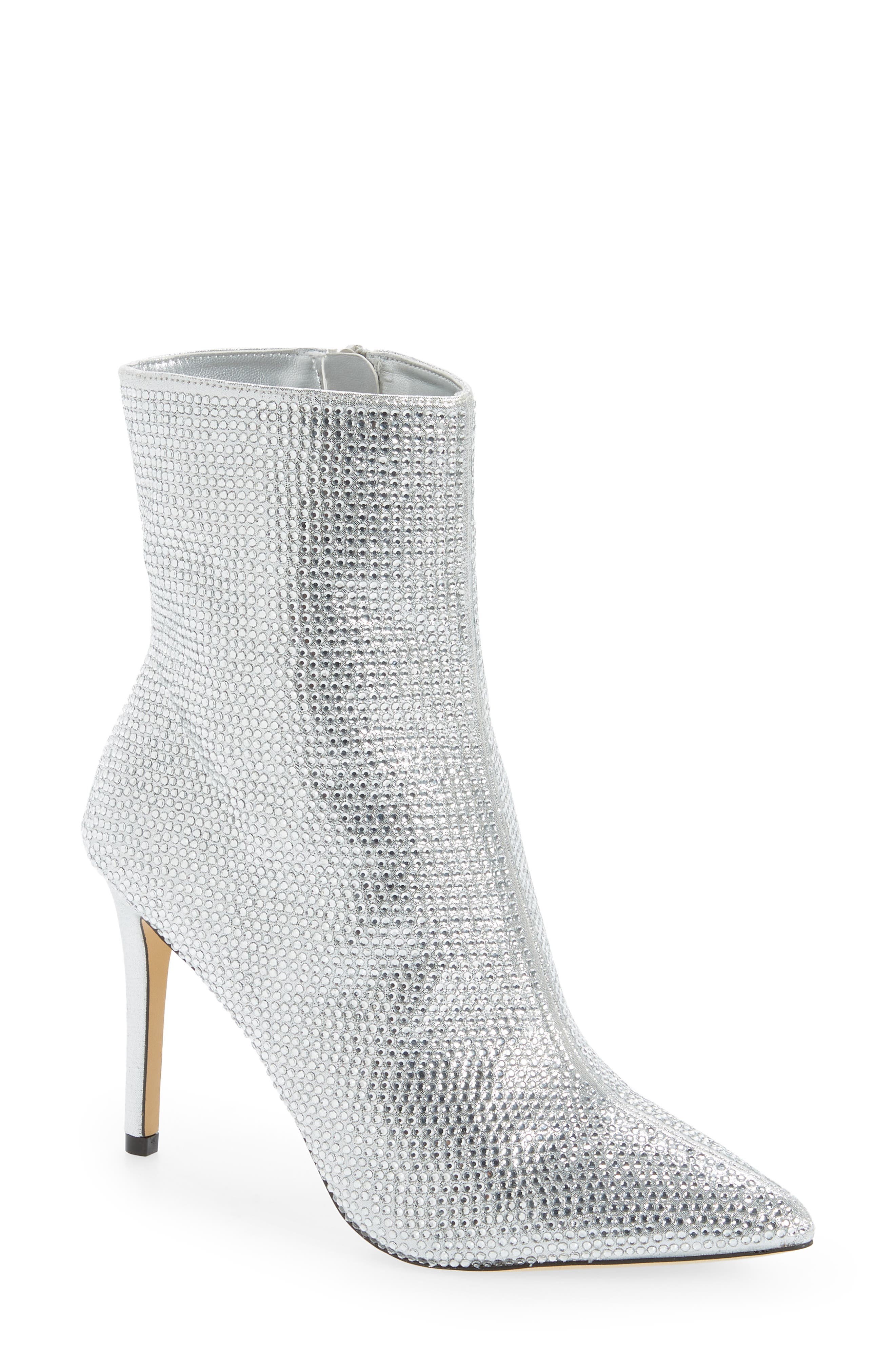 women silver booties