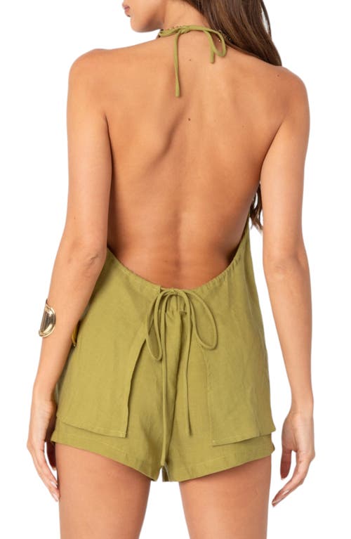 Edikted Arden Tie Front Camisole In Green